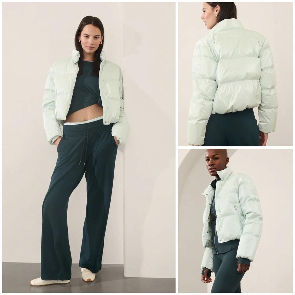 Athleta ~ Cropped Shine Puffer Jacket